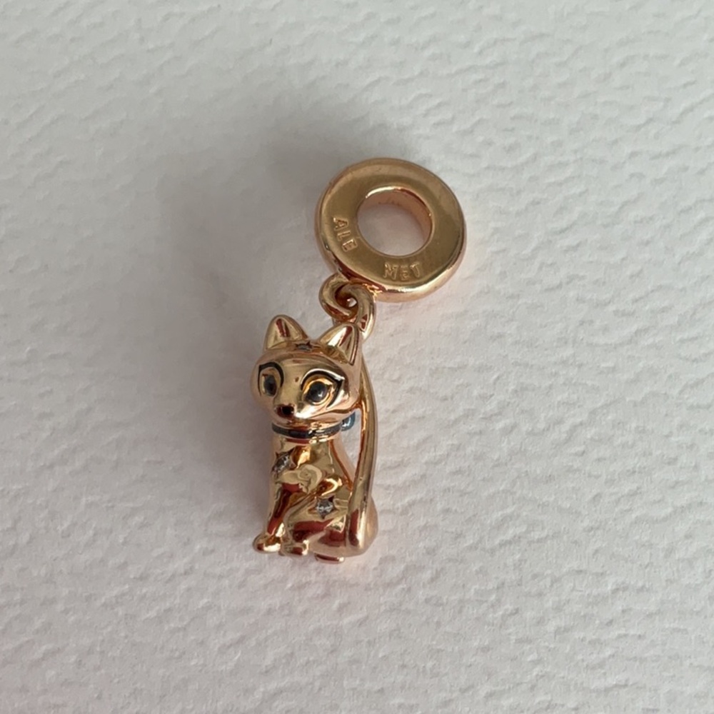 Gold Cat Charm Pendant